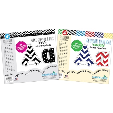 Barker Creek Chevron 4" Letter Pop-Outs (2 Designs), 510/Set 4302
